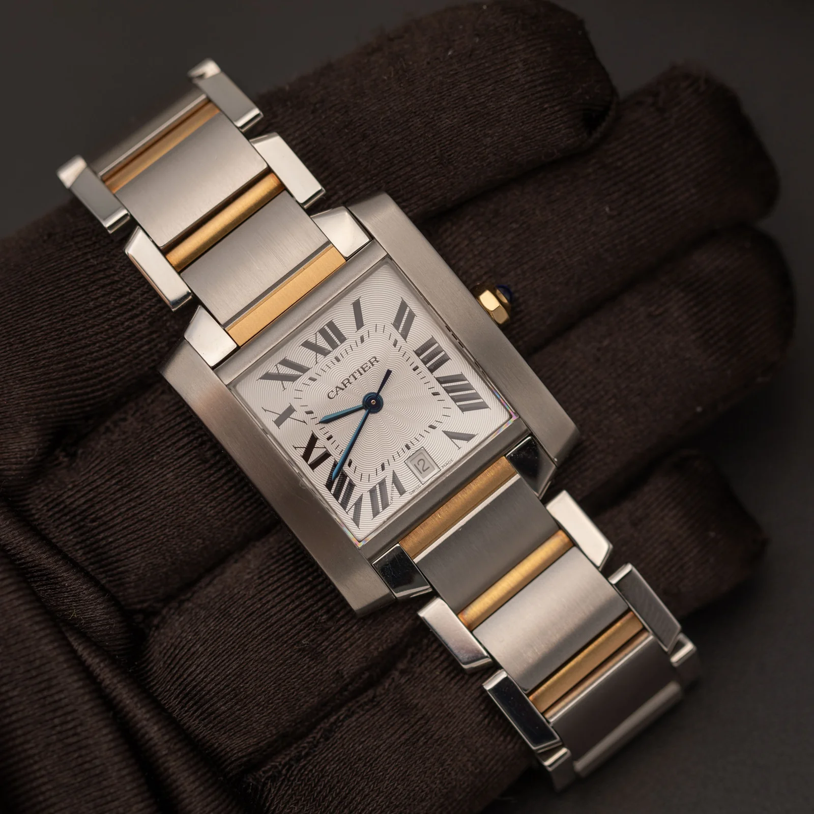 Cartier Tank Française Watch 18K Yellow Gold & Steel 2302 - Image 2