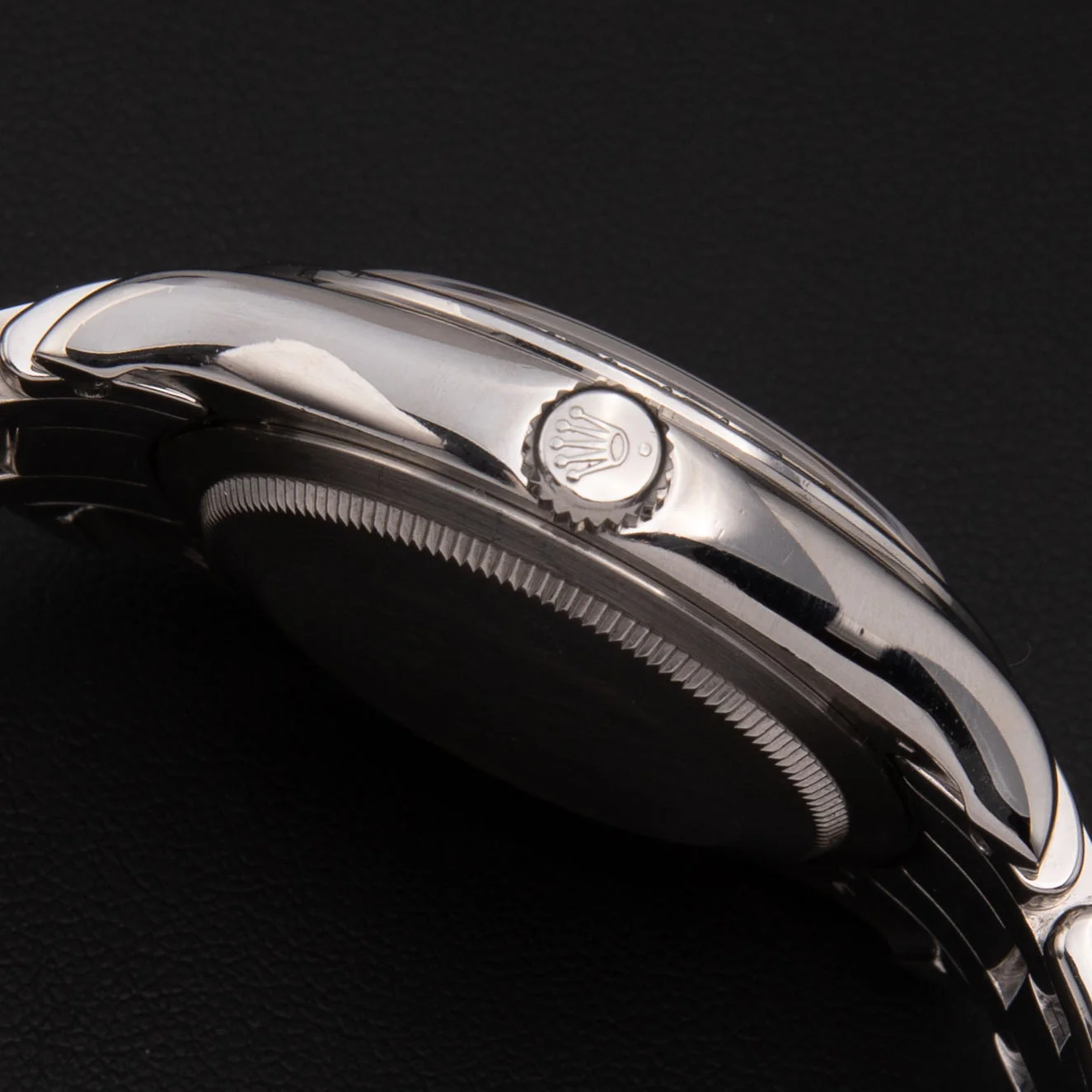 Rolex Platinum Day-Date 18946 Watch 39mm Diamond Bezel Black Mother of Pearl Serti Dial - Image 3