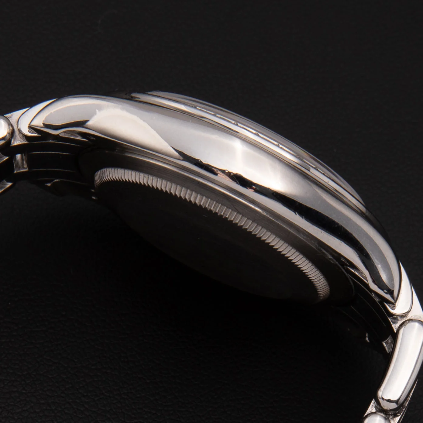 Rolex Platinum Day-Date 18946 Watch 39mm Diamond Bezel Black Mother of Pearl Serti Dial - Image 4