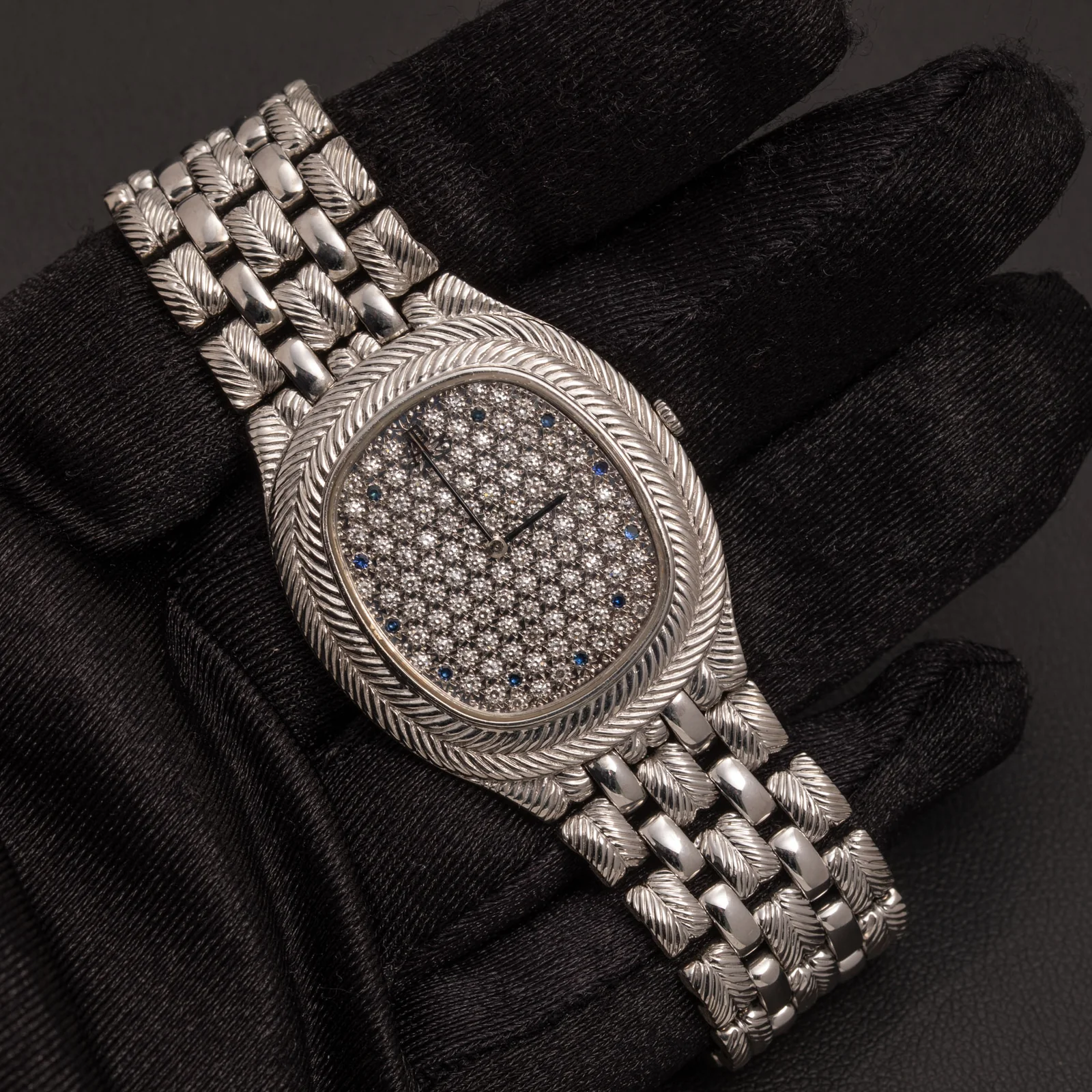 Audemars Piguet Ellipse Tonneau Factory Diamond Dial 30mm Vintage Watch 18K White Gold - Image 2