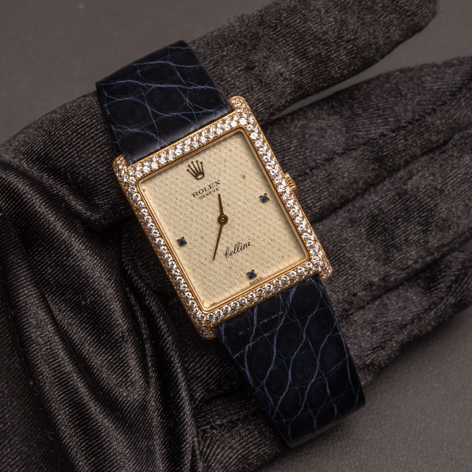 Rolex Cellini Vintage Rare 4931/8 Factory Diamond Bezel Watch 24mm Champagne Dial - Image 2