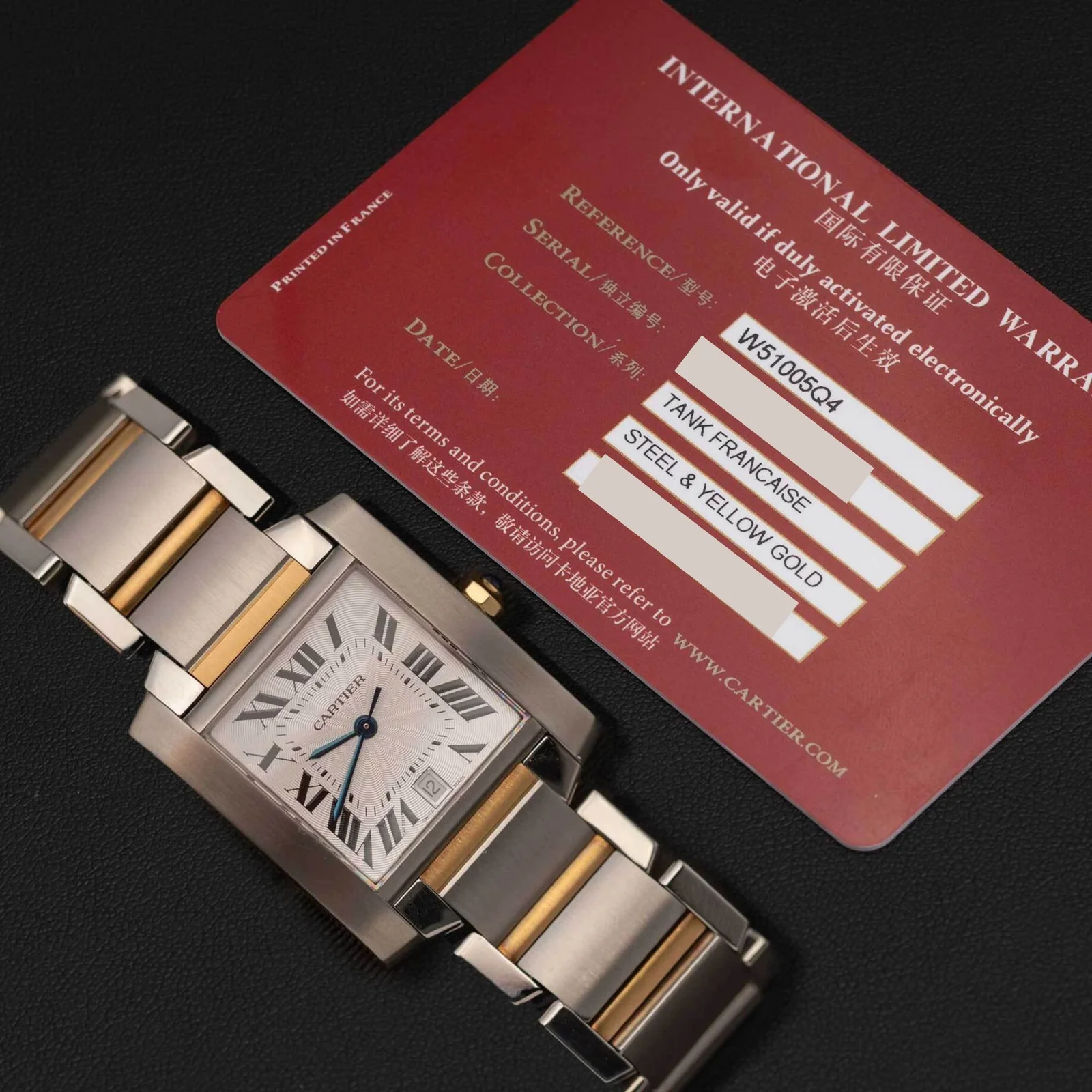 Cartier Tank Française Watch 18K Yellow Gold & Steel 2302 - Image 6