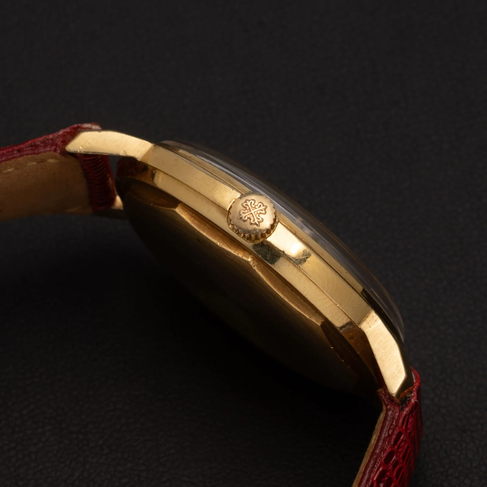 Patek Philippe Calatrava Leather Bracelet 18K Yellow Gold Watch - Image 3