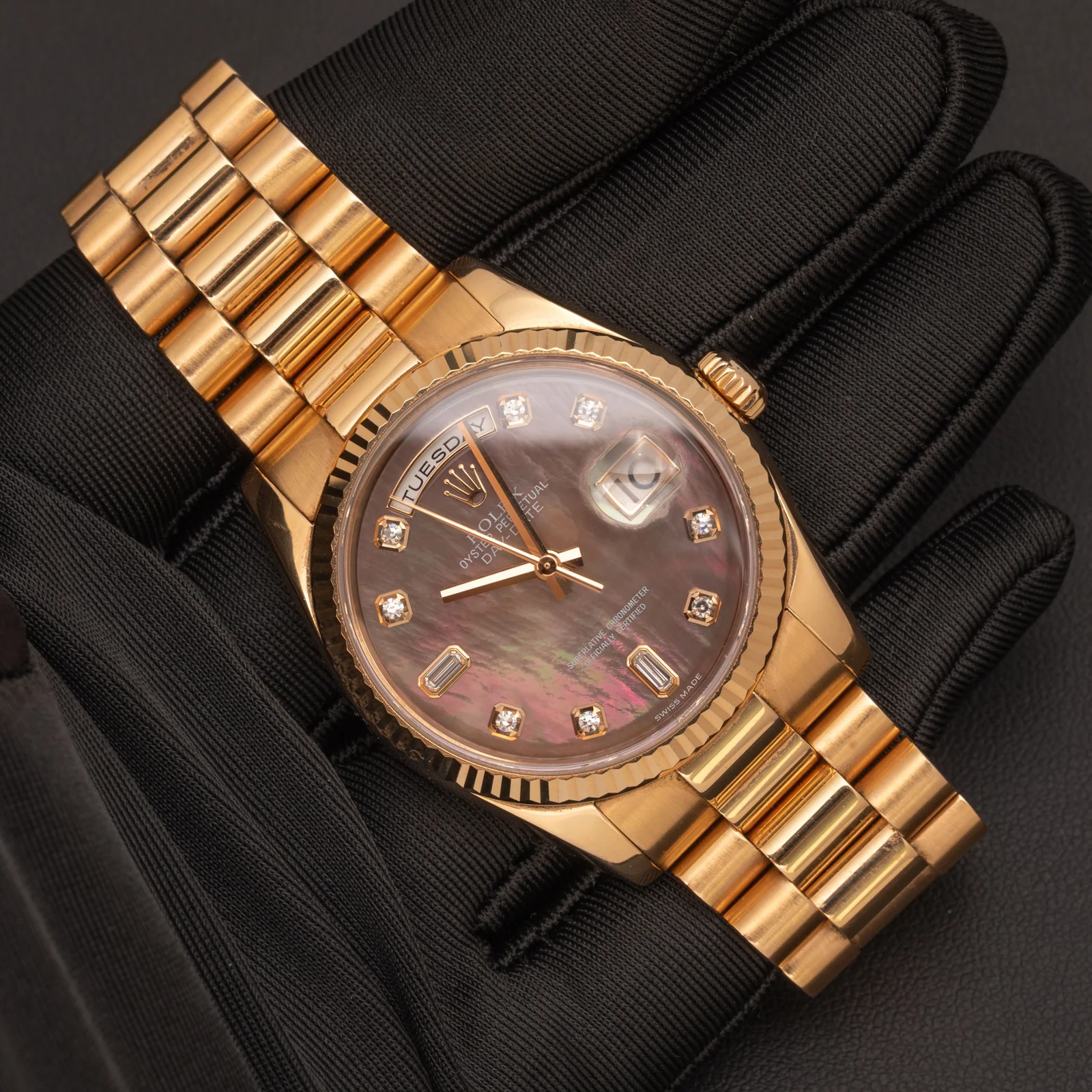 Presidential Rolex Day-Date 118235 Watch 36mm Tahitian Mother of Pearl Dial Everose Gold - Image 2