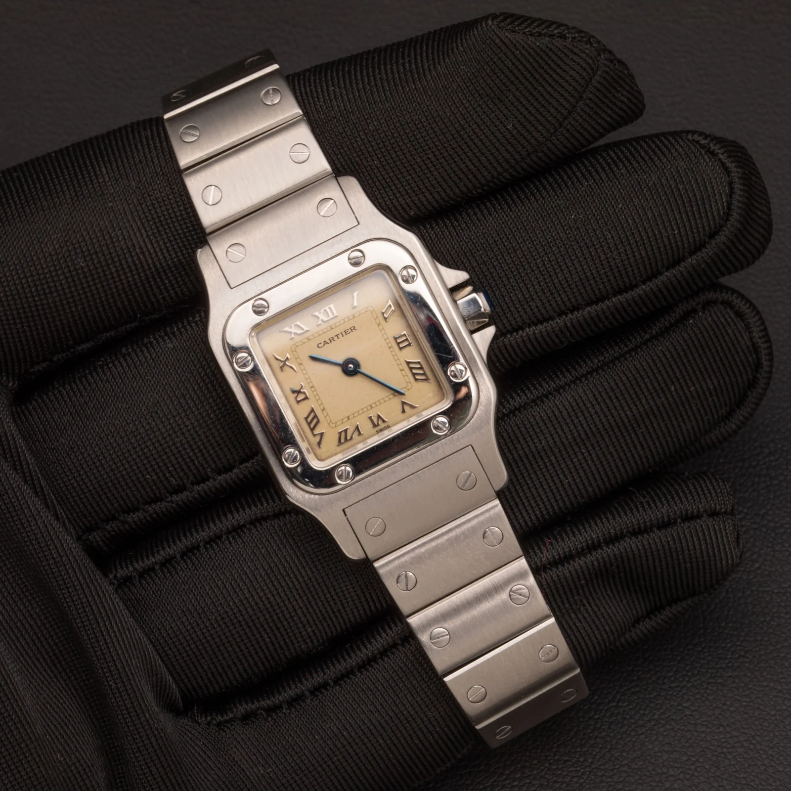 Santos de Cartier Galbée Small 24mm Cream Dial Steel Watch 9057 - Image 2