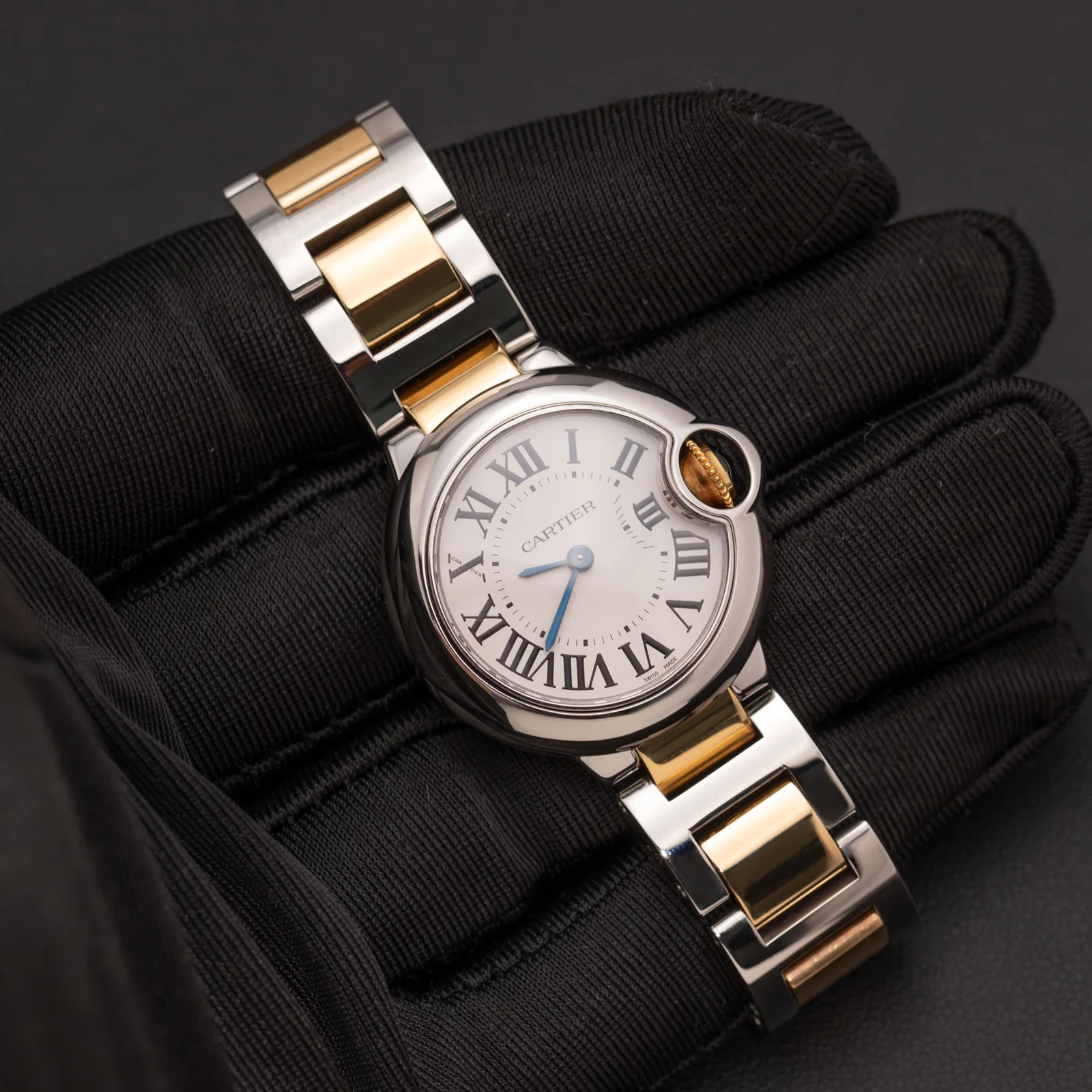 Cartier Ballon Bleu 28mm Roman Dial 18K Yellow Gold & Steel Watch 3009 - Image 2
