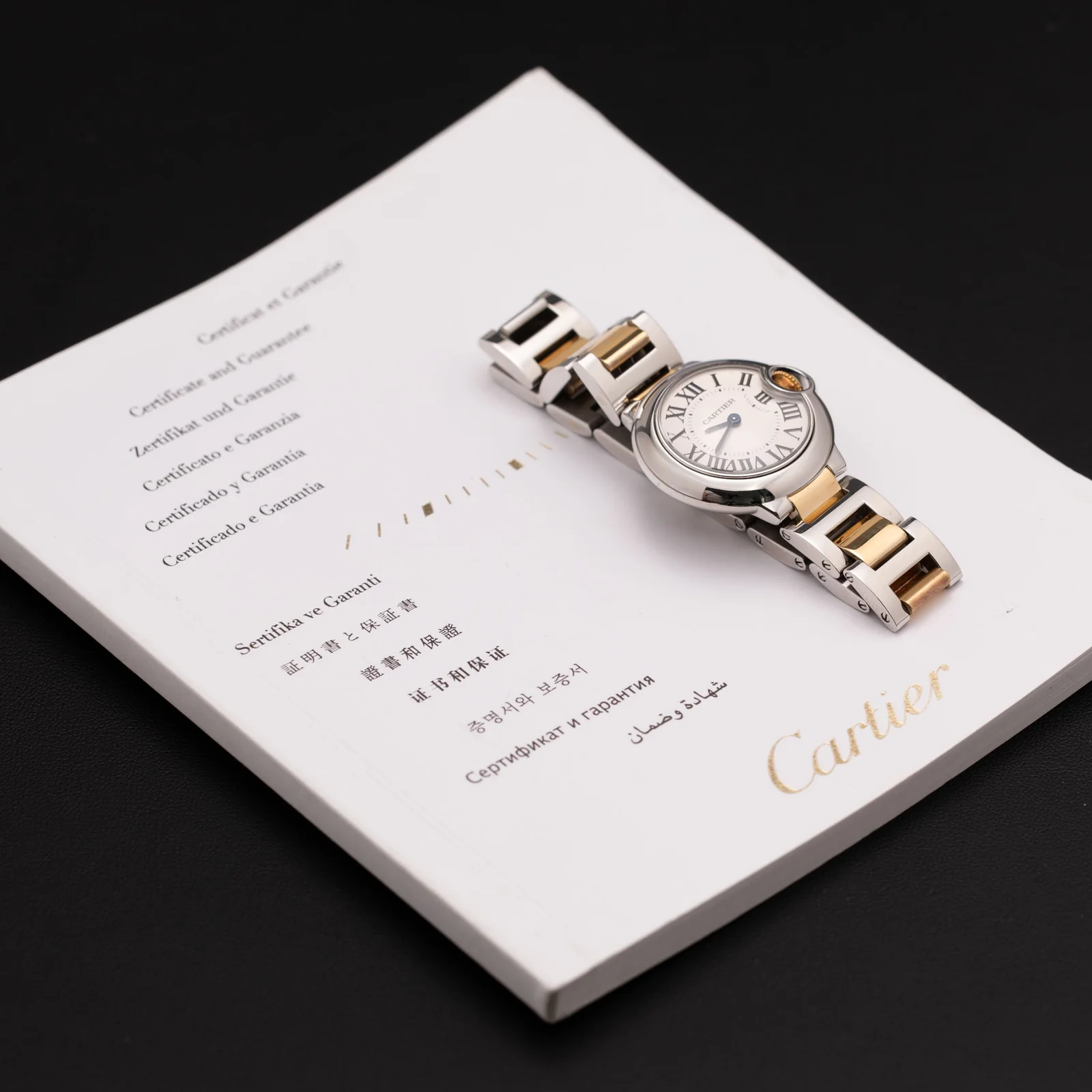 Cartier Ballon Bleu 28mm Roman Dial 18K Yellow Gold & Steel Watch 3009 - Image 6