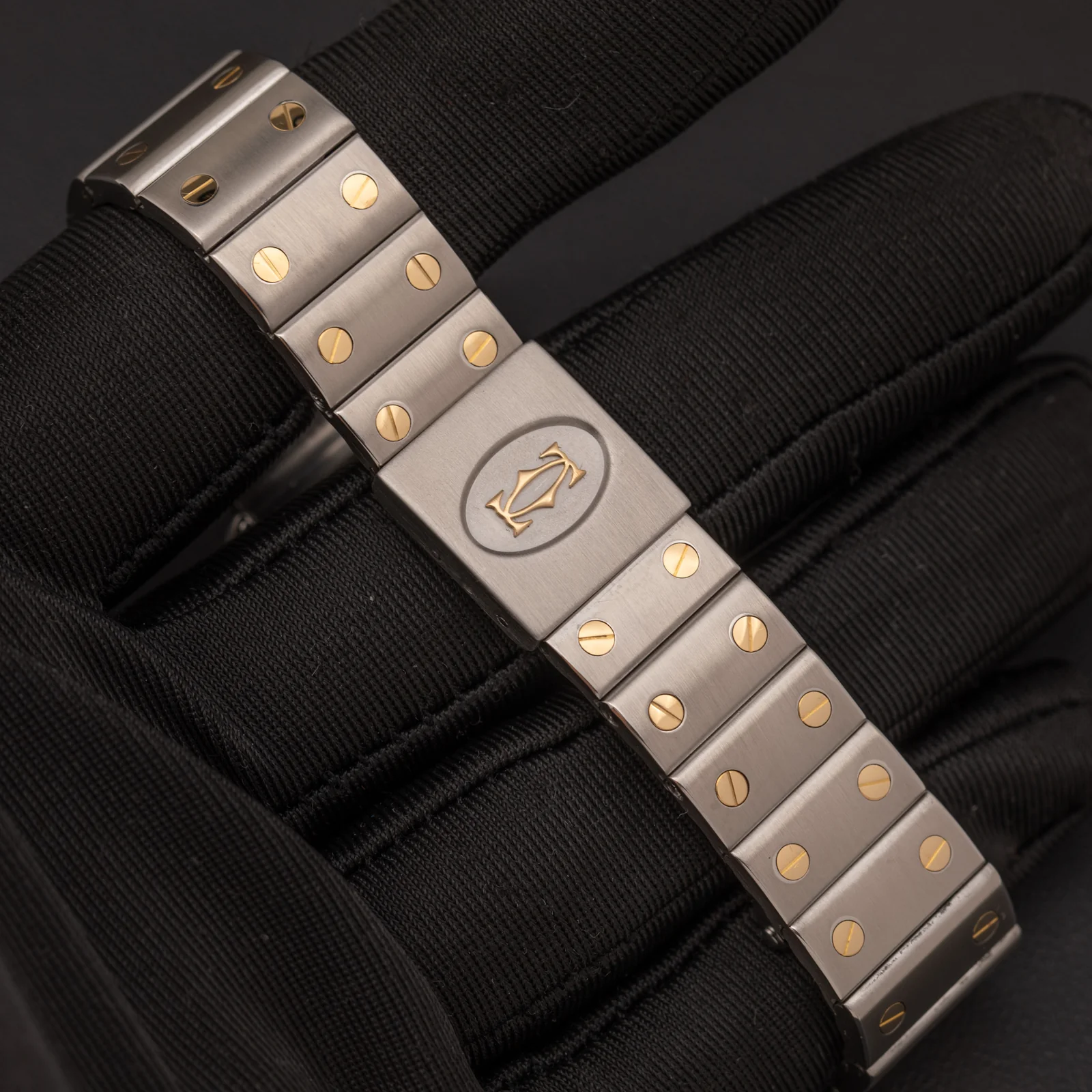 Santos de Cartier Galbée 29mm Moonphase 18K Gold & Steel Watch 119901 - Image 5