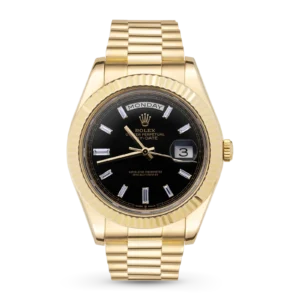 Presidential Rolex Day-Date 228238 18K Yellow Gold Watch 40mm Black Diamond Dial