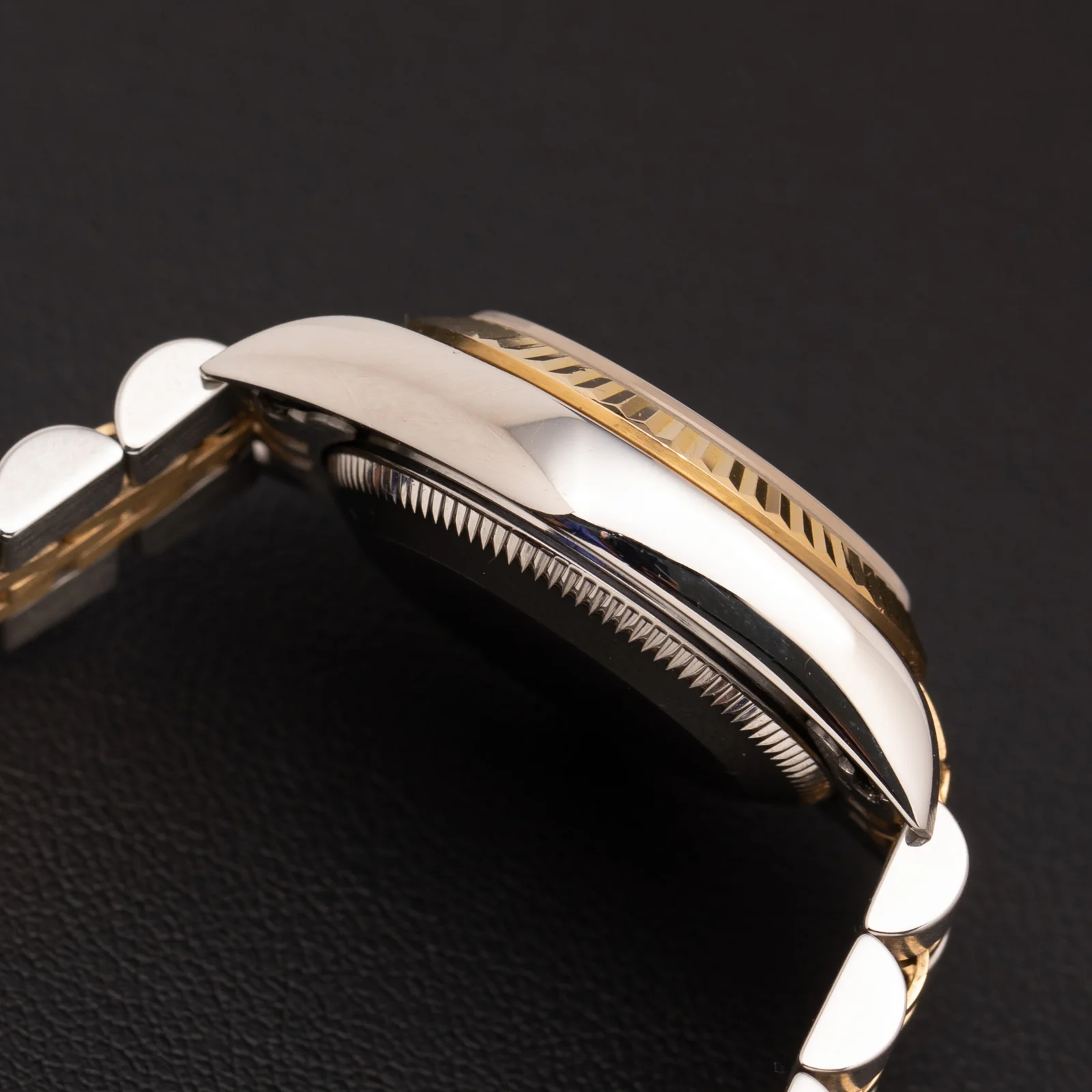 Rolex Oyster Perpetual 76193 Fluted Bezel Watch 24mm Champagne Index Dial - Image 4