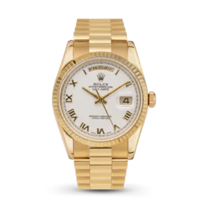Presidential Rolex Day-Date 118238 Watch 36mm White Roman Dial 18K Yellow Gold