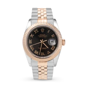Rolex Datejust 116231 Fluted Bezel Watch 36mm Black Sunburst Dial