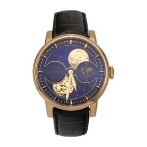 Arnold & Son HM Double Hemisphere Perpetual Moon 42mm 18K Gold Limited Watch Blue Guilloché Dial