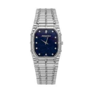 Audemars Piguet Bamboo 27mm Factory Diamond Lapis Dial 18K White Gold Watch