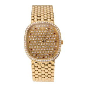 Audemars Piguet Ellipse Tonneau Factory Diamond & Ruby Dial 29mm Watch 18K Yellow Gold
