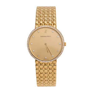 Audemars Piguet Factory Diamond Bezel & Dial 31mm Watch 18K Yellow Gold