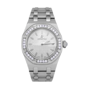 Audemars Piguet Lady Royal Oak 33mm Stainless Steel Watch Wave Motif Dial