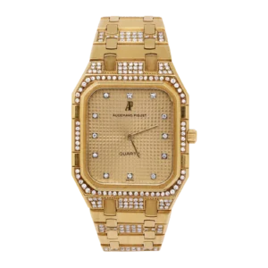 Audemars Piguet Royal Oak 32mm Watch 18K Yellow Gold Champagne Tapisserie Dial
