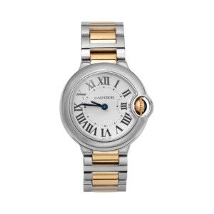 Cartier Ballon Bleu 28mm Roman Dial 18K Yellow Gold & Steel Watch 3009