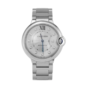 Cartier Ballon Bleu 36mm Diamond Dial Steel Watch Ref. WE902075