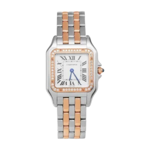 Cartier Panthere Medium Diamond Watch 18K Rose Gold & Steel 4119