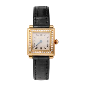 Cartier Paris Trocadero Lady Factory Diamond Bezel 20mm Watch 18K Gold 6604