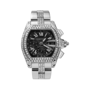 Cartier Roadster XL Chronograph 48mm Watch Diamond Bezel Steel 2618 | 4.60ct