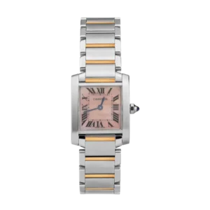 Cartier Tank Française 20mm Mother of Pearl Watch 18K Gold & Steel W51027Q4