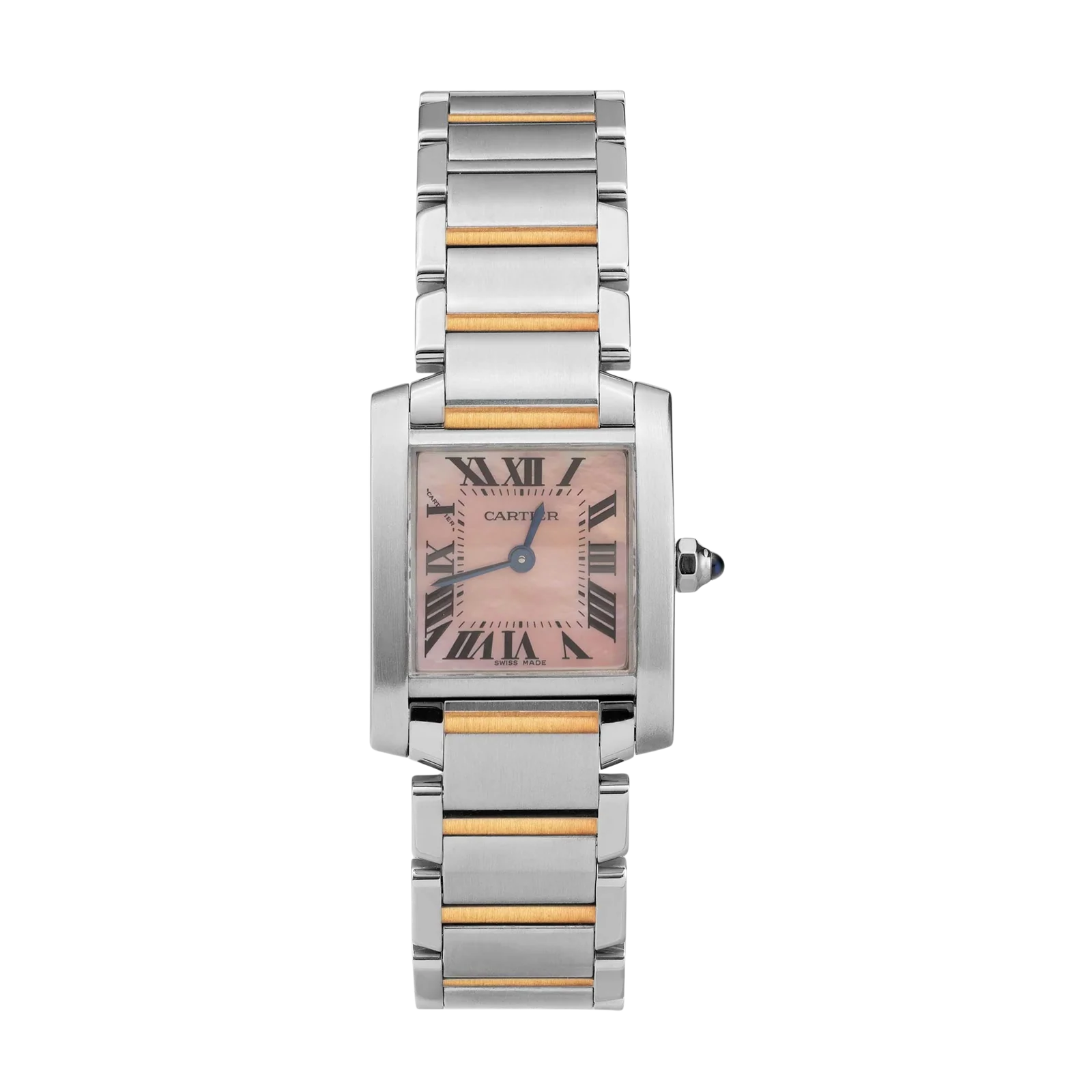 Cartier Tank Française 20mm Mother of Pearl Watch 18K Gold & Steel W51027Q4