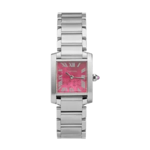 Cartier Tank Française 20mm Pink Motif Small Steel Watch 2384 | Limited Edition