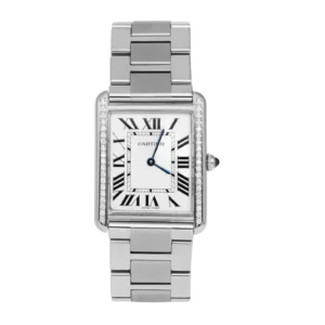 Cartier Tank Solo 27mm Diamond Bezel Roman Dial Watch 3169