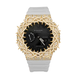 G-Shock GA2100-7A Black Dial Yellow Diamond Thorn Watch | 7.50ct