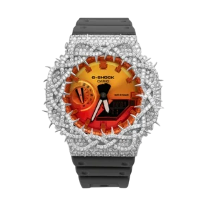 G-Shock GA2100FL-8A Bold Orange Dial White Diamond Thorn Watch | 7.50ct
