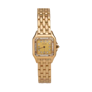 Panthere de Cartier Small Diamond Bezel Factory Dial Watch 18K Yellow Gold