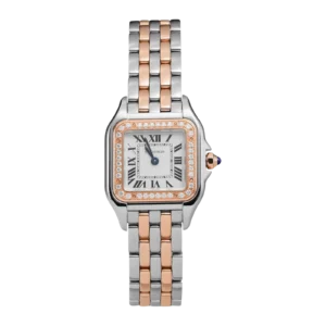 Panthere de Cartier Small Diamond Bezel Watch 18K Rose Gold & Steel W3PN0009