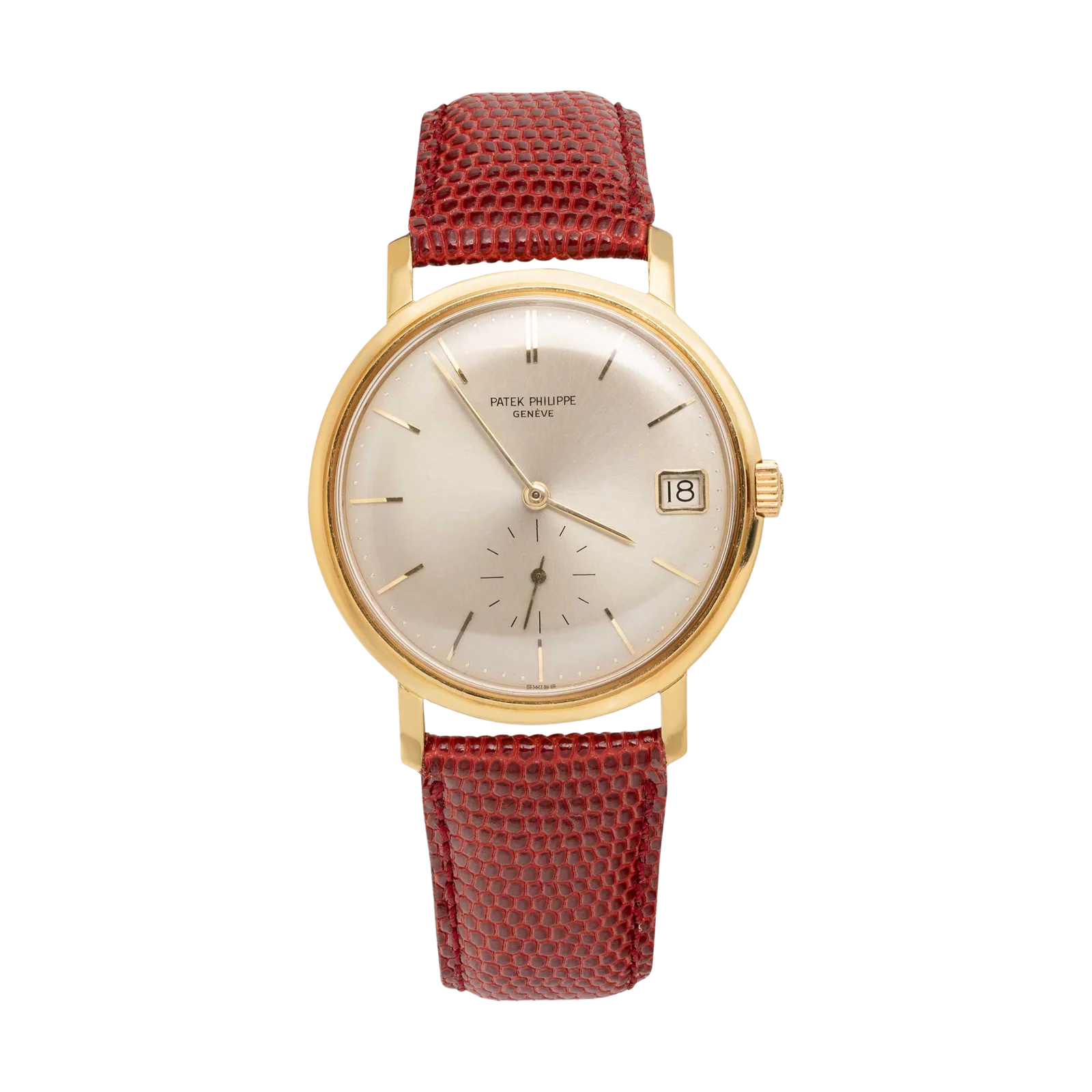 Patek Philippe Calatrava Leather Bracelet 18K Yellow Gold Watch