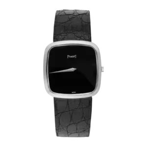 Piaget 9771 Vintage 18K White Gold Watch Onyx Dial