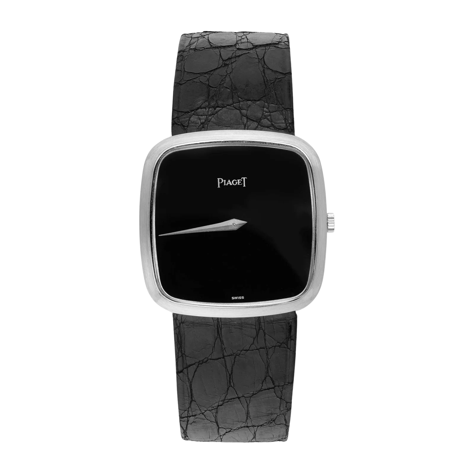 Piaget 9771 Vintage 18K White Gold Watch Onyx Dial