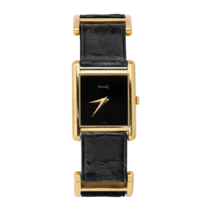 Piaget Tank 90802 D Vintage 18K Gold Watch Onyx Dial