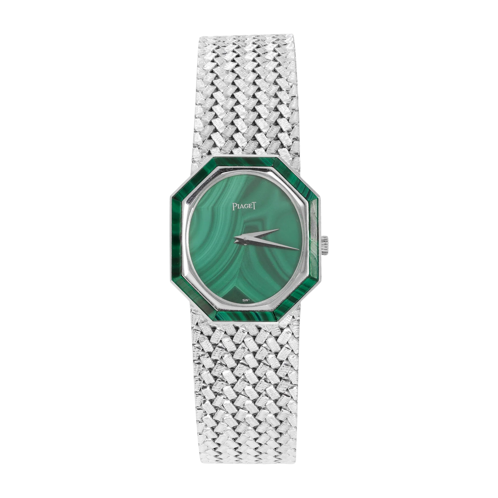 Piaget Vintage 9341 P5 18K White Gold Watch Malachite Dial