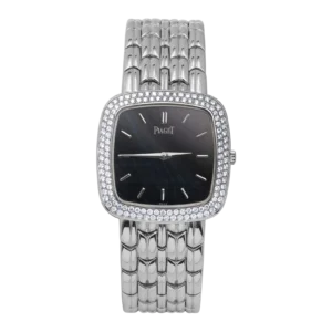 Piaget Vintage 9929 N P 101 18K Gold Diamond Bezel Watch Hawk's Eye Dial