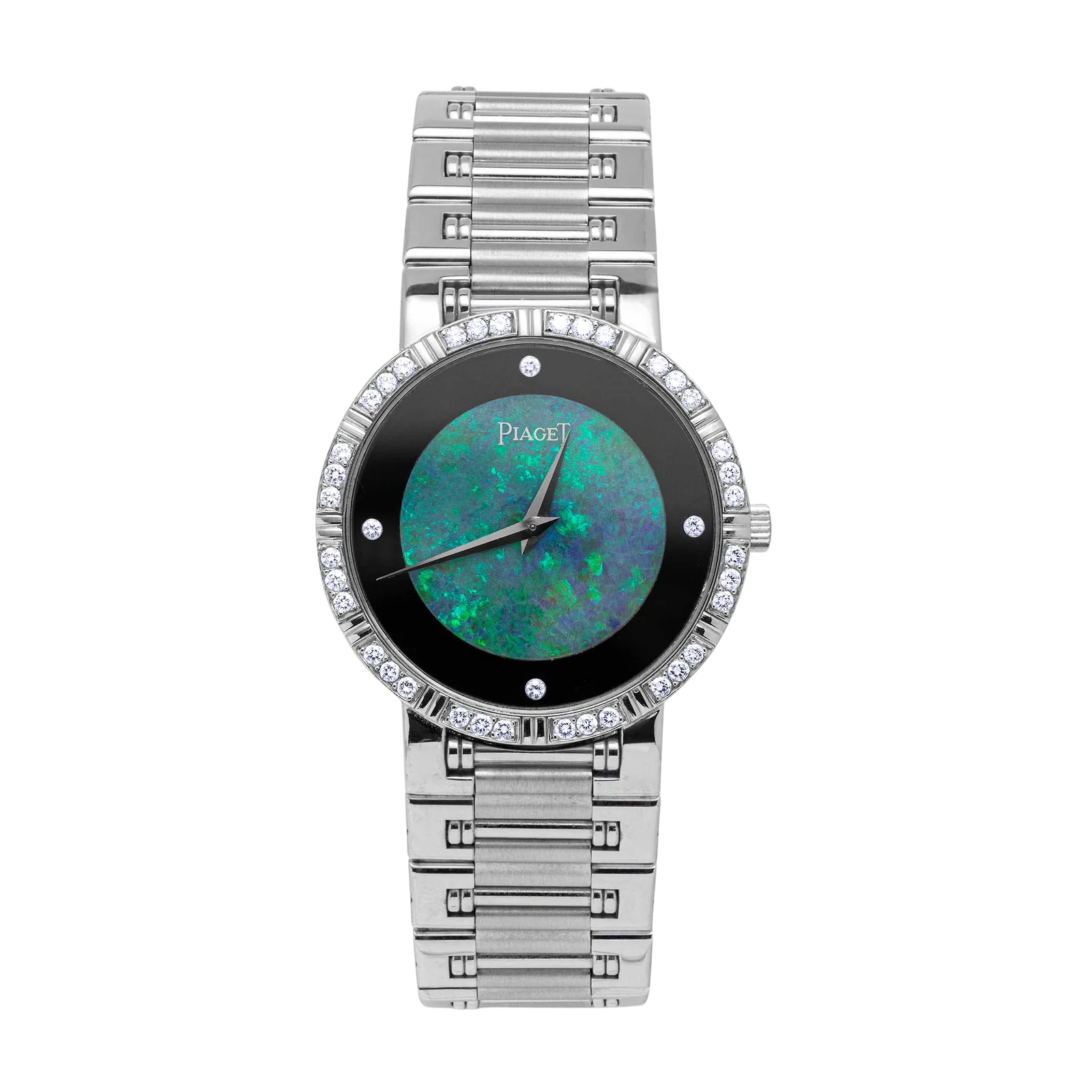 Piaget Vintage Dancer 94024 K 81 18K Gold Diamond Watch Opal & Onyx Dial