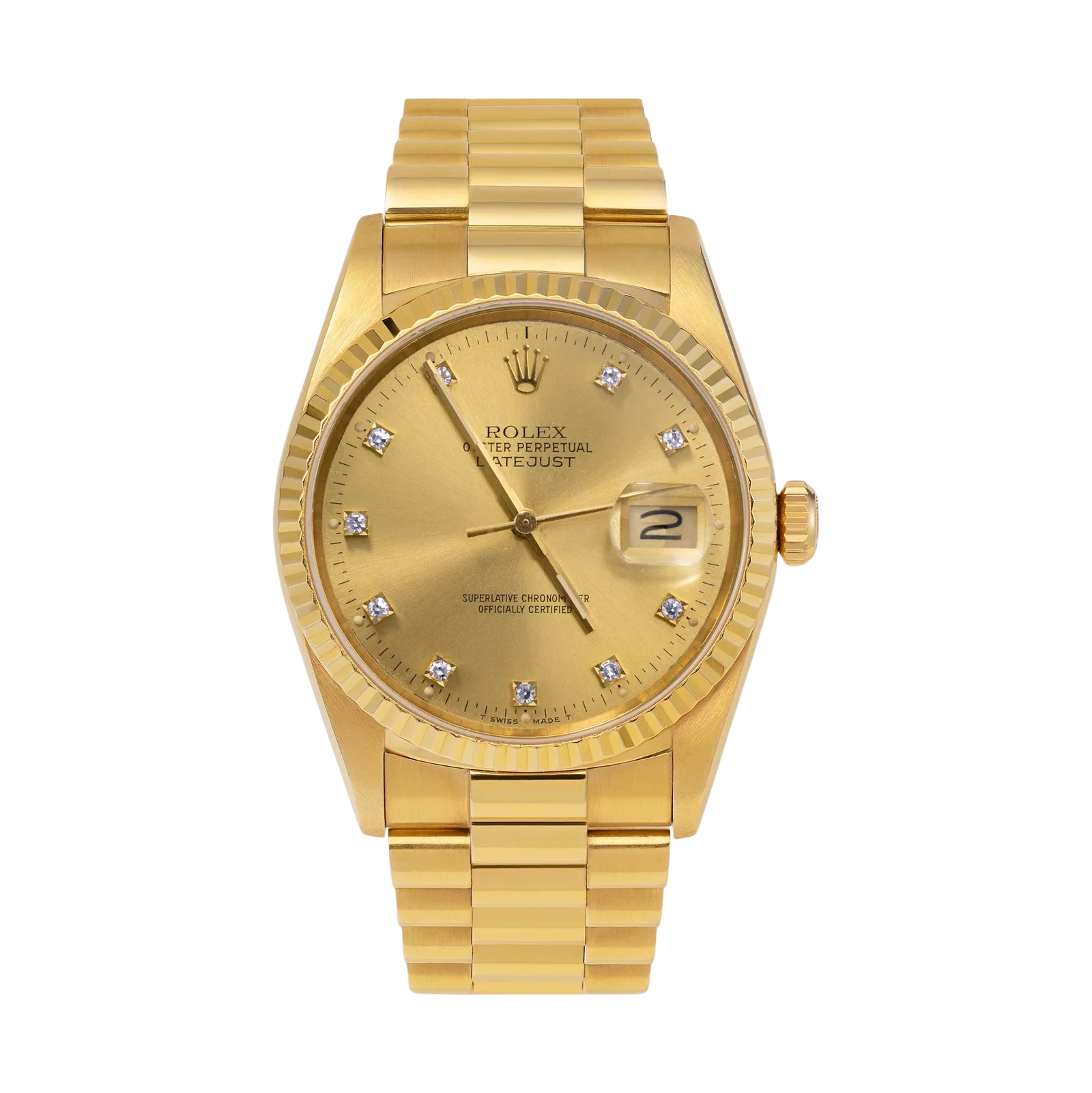 Presidential Rolex Datejust 16018 Fluted Bezel Watch 36mm Champagne Dial