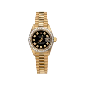 Presidential Rolex Datejust 6917 Diamond Bezel Watch 26mm Black Dial | 1.25ct