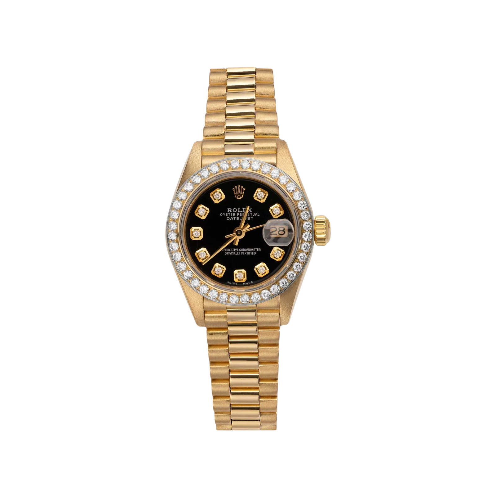 Presidential Rolex Datejust 6917 Diamond Bezel Watch 26mm Black Dial | 1.25ct