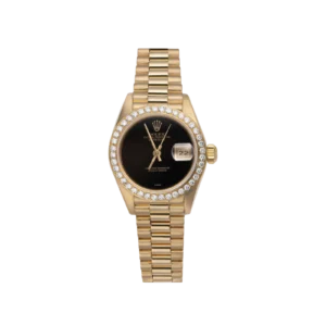 Presidential Rolex Datejust 69178 Diamond Bezel Watch 26mm Black Onyx Dial | 1.00ct