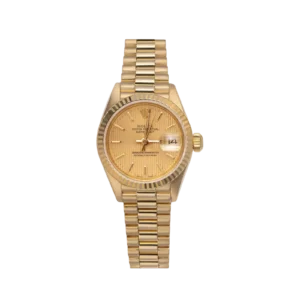 Presidential Rolex Datejust 69178 Fluted Bezel Watch 26mm Champagne Tapestry Dial