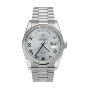Presidential Rolex Day-Date 118206 Platinum Watch 36mm Ice Blue Dial