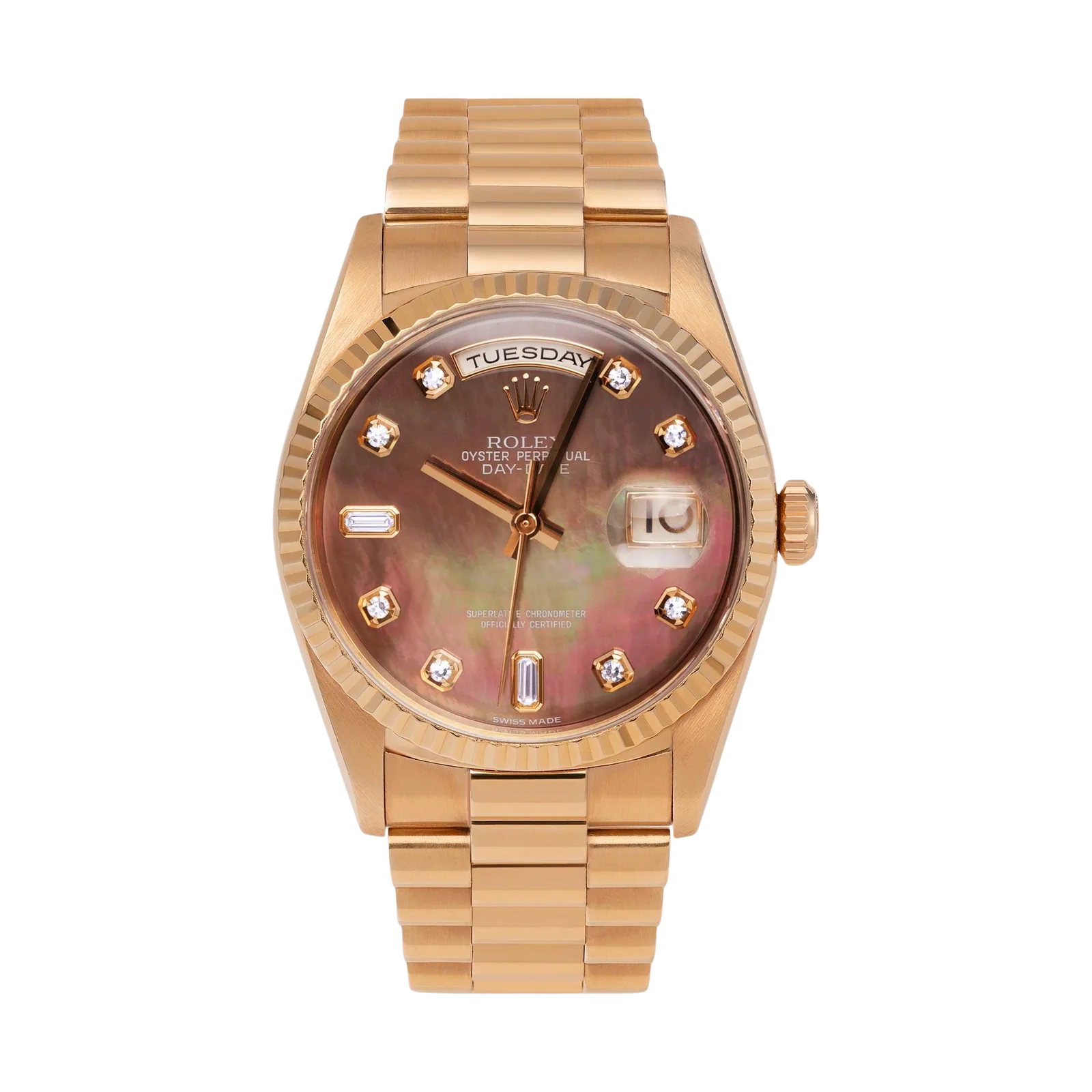 Presidential Rolex Day-Date 118235 Watch 36mm Tahitian Mother of Pearl Dial Everose Gold