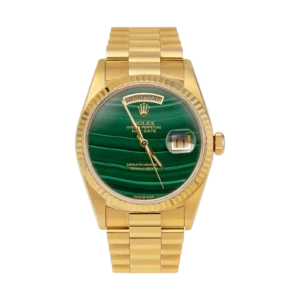 Presidential Rolex Day-Date 18038 Watch 36mm Malachite Dial 18K Yellow Gold